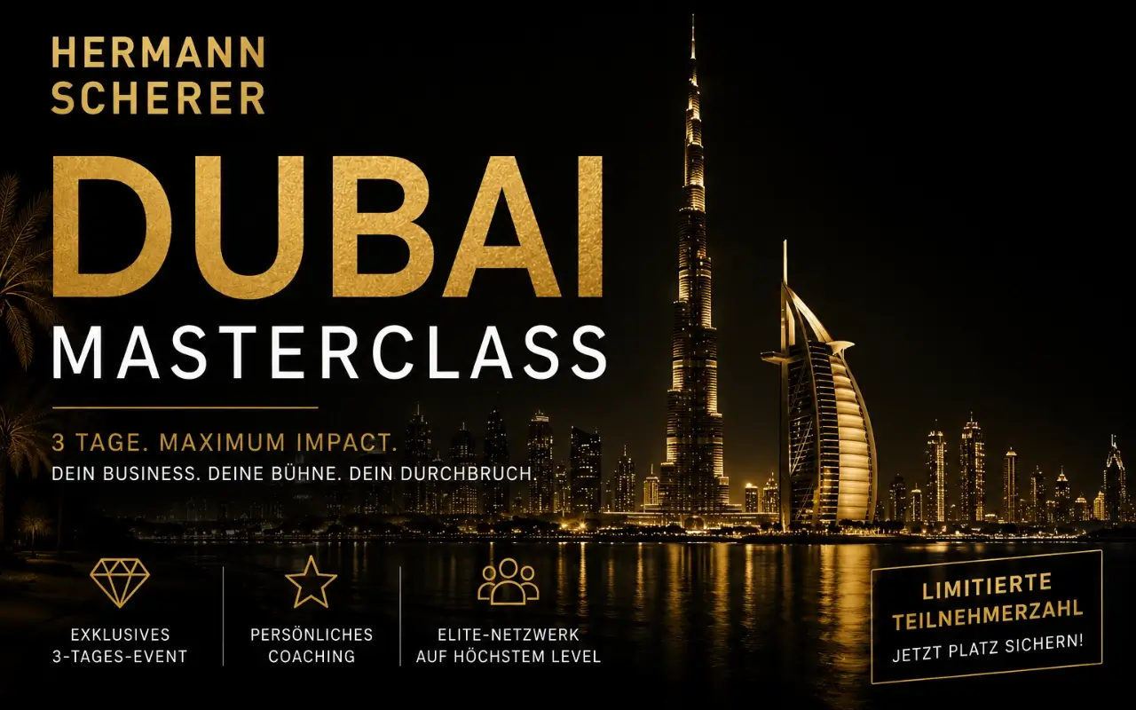 Hermann Scherer Dubai Masterclass 2026 in Dubai - Business Masterclass auf einer Yacht